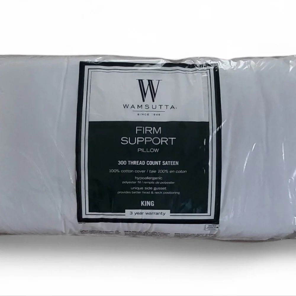 New Firm Support White King Size Pillow by Wamsutta.